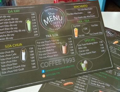 làm menu mica cho nhà hàng , quán ăn , siêu thị