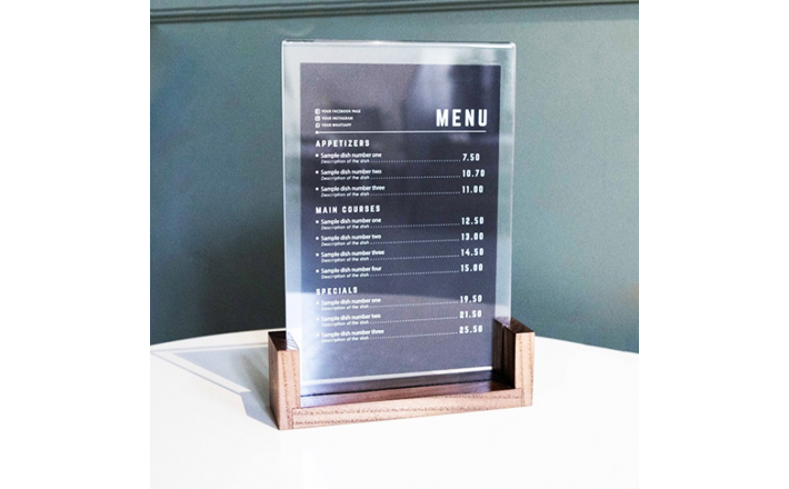 Menu mica để bàn