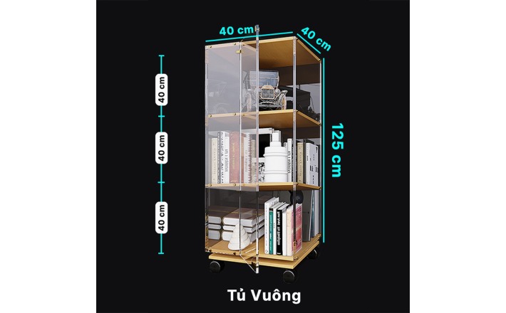 Tủ Mica trong suốt 3 tầng trung bày rượu